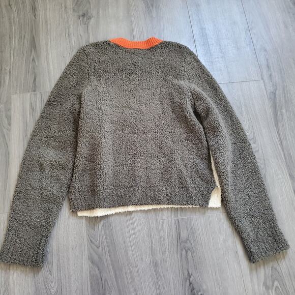 Rag & Bone Sweater Womens Medium Green White Wool Blend Crewneck Pullover Cozy - Picture 2 of 7